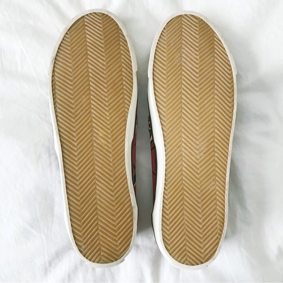 Isabel Marant Flower Rasta Blumy Slip-On Sneakers Claret Red Black White 11 - Picture 8 of 11